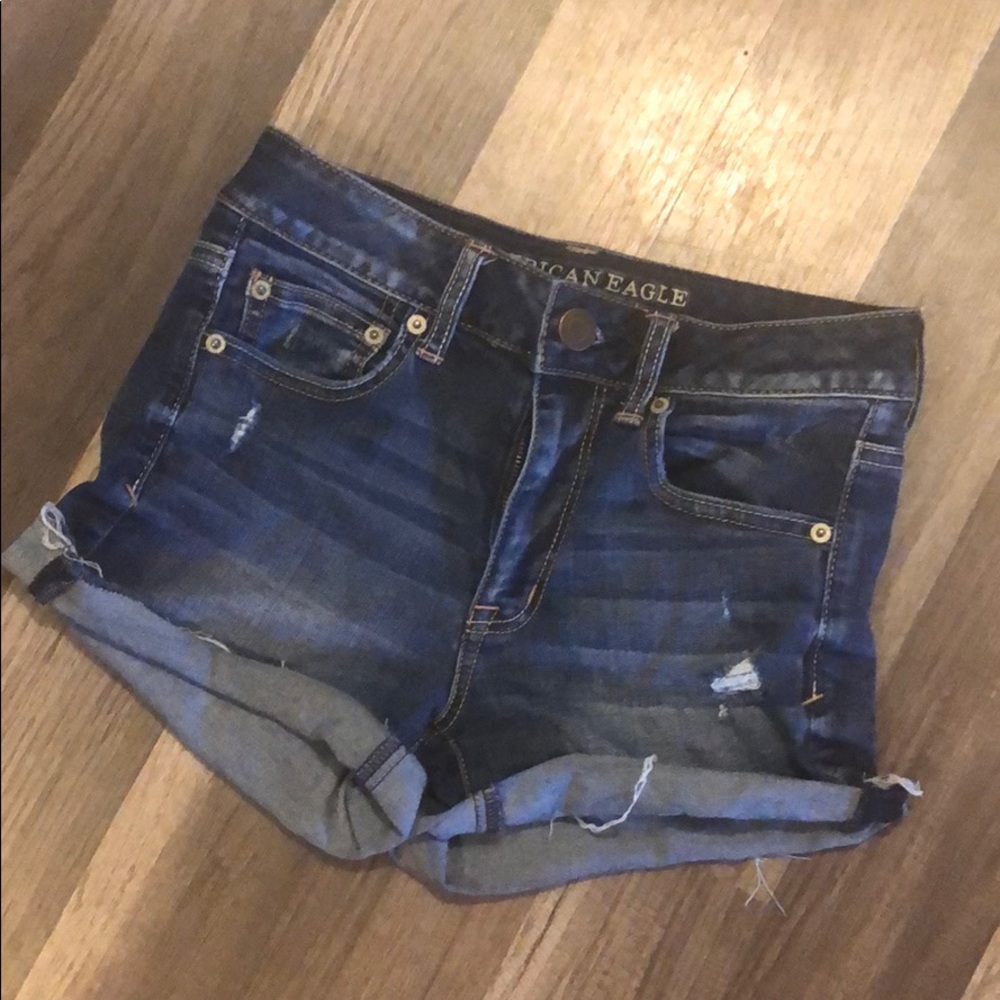 AE Super stretch high rise shortie shorts